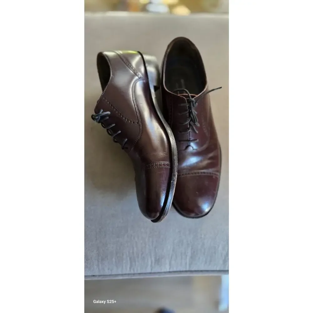 Bostonian Stockbridge Men's Maroon Leather Shoes Size 10.5 D Pre-owned
